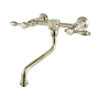 Kingston Brass Tudor 1.2 GPM Wall Mounted Bridge, Widespread Bathroom Faucet Polished Brass