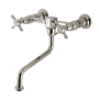 Kingston Brass Essex 1.2 GPM Wall Mounted Bridge, Widespread Bathroom Faucet Polished Nickel