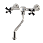 Kingston Brass Duchess 1.2 GPM Wall Mounted Bridge, Widespread Bathroom Faucet Brushed Nickel