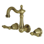 Kingston Brass Heritage 1.2 GPM Wall Mounted Widespread Bathroom Faucet Vintage Brass