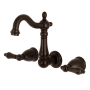 Kingston Brass Heritage 1.2 GPM Wall Mounted Widespread Bathroom Faucet Oil Rubbed Bronze