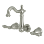Kingston Brass Heritage 1.2 GPM Wall Mounted Widespread Bathroom Faucet Brushed Nickel