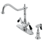 Kingston Brass Duchess 1.8 GPM Single Hole Kitchen Faucet - Includes Side Spray Polished Chrome