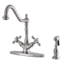 Kingston Brass Heritage 1.8 GPM Single Hole Kitchen Faucet - Includes Side Spray Brushed Nickel