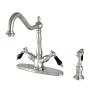 Kingston Brass Duchess 1.8 GPM Single Hole Kitchen Faucet - Includes Side Spray Brushed Nickel