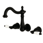 Kingston Brass Heritage 1.2 GPM Wall Mounted Widespread Bathroom Faucet Matte Black