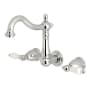 Kingston Brass Heritage 1.2 GPM Wall Mounted Widespread Bathroom Faucet Polished Chrome