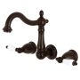 Kingston Brass Heritage 1.2 GPM Wall Mounted Widespread Bathroom Faucet Oil Rubbed Bronze