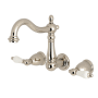 Kingston Brass Heritage 1.2 GPM Wall Mounted Widespread Bathroom Faucet Polished Nickel