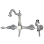 Kingston Brass Heritage 1.8 GPM Widespread Bridge Kitchen Faucet - Includes Escutcheon and Side Spray Brushed Nickel