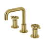 Kingston Brass Fuller 1.2 GPM Widespread Bathroom Faucet with Pop-Up Drain Assembly Brushed Brass