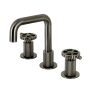 Kingston Brass Fuller 1.2 GPM Widespread Bathroom Faucet with Pop-Up Drain Assembly Black Stainless