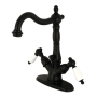 Kingston Brass Heritage 1.2 GPM Single Hole Bathroom Faucet with Pop-Up Drain Assembly Matte Black