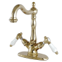 Kingston Brass Bel-Air 1.2 GPM Single Hole Bathroom Faucet with Pop-Up Drain Assembly Polished Brass