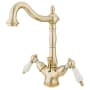 Kingston Brass Heritage 1.2 GPM Single Hole Bathroom Faucet with Pop-Up Drain Assembly Polished Brass