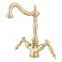 Kingston Brass Heritage 1.2 GPM Single Hole Bathroom Faucet with Pop-Up Drain Assembly Polished Brass