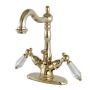 Kingston Brass Wilshire 1.2 GPM Single Hole Bathroom Faucet with Pop-Up Drain Assembly Polished Brass