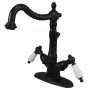Kingston Brass Heritage 1.2 GPM Single Hole Bathroom Faucet with Pop-Up Drain Assembly Oil Rubbed Bronze
