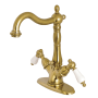 Kingston Brass Heritage 1.2 GPM Single Hole Bathroom Faucet with Pop-Up Drain Assembly Brushed Brass