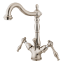 Kingston Brass Naples 1.2 GPM Single Hole Bathroom Faucet with Pop-Up Drain Assembly Brushed Nickel