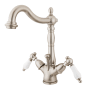 Kingston Brass Heritage 1.2 GPM Single Hole Bathroom Faucet with Pop-Up Drain Assembly Brushed Nickel
