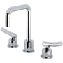 Kingston Brass Hallerbos 1.2 GPM Widespread Bathroom Faucet with Push Pop-Up Drain Assembly Polished Chrome