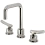 Kingston Brass Hallerbos 1.2 GPM Widespread Bathroom Faucet with Push Pop-Up Drain Assembly Polished Nickel