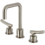 Kingston Brass Hallerbos 1.2 GPM Widespread Bathroom Faucet with Push Pop-Up Drain Assembly Brushed Nickel