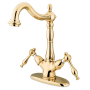 Kingston Brass Heritage 1.2 GPM Vessel Single Hole Bathroom Faucet Polished Brass
