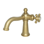 Kingston Brass Nautical 1.2 GPM Deck Mounted Single Hole Bathroom Faucet with Pop-Up Drain Assembly Brushed Brass