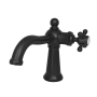 Kingston Brass Nautical 1.2 GPM Deck Mounted Single Hole Bathroom Faucet with Pop-Up Drain Assembly Matte Black