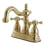 Kingston Brass Heritage 1.2 GPM Centerset Bathroom Faucet with Pop-Up Drain Assembly Polished Brass