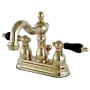 Kingston Brass Duchess 1.2 GPM Centerset Bathroom Faucet with Pop-Up Drain Assembly Polished Brass