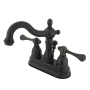 Kingston Brass Heritage 1.2 GPM Centerset Bathroom Faucet with Pop-Up Drain Assembly Oil Rubbed Bronze