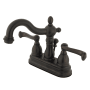 Kingston Brass Heritage 1.2 GPM Centerset Bathroom Faucet with Pop-Up Drain Assembly Oil Rubbed Bronze