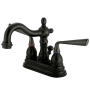 Kingston Brass Silver Sage 1.2 GPM Centerset Bathroom Faucet with Pop-Up Drain Assembly Oil Rubbed Bronze