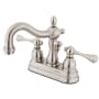 Kingston Brass Heritage 1.2 GPM Centerset Bathroom Faucet with Pop-Up Drain Assembly Brushed Nickel