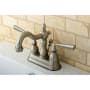 Kingston Brass Silver Sage 1.2 GPM Centerset Bathroom Faucet with Pop-Up Drain Assembly Brushed Nickel