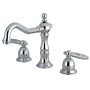 Kingston Brass Heritage 1.2 GPM Widespread Bathroom Faucet with Pop-Up Drain Assembly Polished Chrome