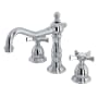 Kingston Brass Hamilton 1.2 GPM Deck Mounted Widespread Bathroom Faucet with Pop-Up Drain Assembly Polished Chrome