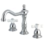 Kingston Brass Heritage 1.2 GPM Widespread Bathroom Faucet with Pop-Up Drain Assembly Polished Chrome