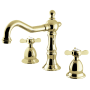 Kingston Brass Essex 1.2 GPM Widespread Bathroom Faucet with Pop-Up Drain Assembly Polished Brass