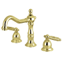 Kingston Brass Heritage 1.2 GPM Widespread Bathroom Faucet with Pop-Up Drain Assembly Polished Brass