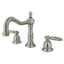 Kingston Brass Heritage 1.2 GPM Widespread Bathroom Faucet with Pop-Up Drain Assembly Brushed Nickel