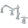 Kingston Brass Heritage 1.2 GPM Widespread Bathroom Faucet with Pop-Up Drain Assembly Polished Chrome