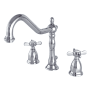 Kingston Brass Essex 1.2 GPM Widespread Bathroom Faucet with Pop-Up Drain Assembly Chrome