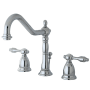 Kingston Brass Tudor 1.2 GPM Widespread Bathroom Faucet with Pop-Up Drain Assembly Polished Chrome