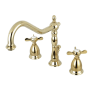 Kingston Brass Essex 1.2 GPM Widespread Bathroom Faucet with Pop-Up Drain Assembly Polished Brass