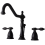Kingston Brass Tudor 1.2 GPM Widespread Bathroom Faucet with Pop-Up Drain Assembly Oil Rubbed Bronze