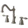 Kingston Brass Tudor 1.2 GPM Widespread Bathroom Faucet with Pop-Up Drain Assembly Brushed Nickel